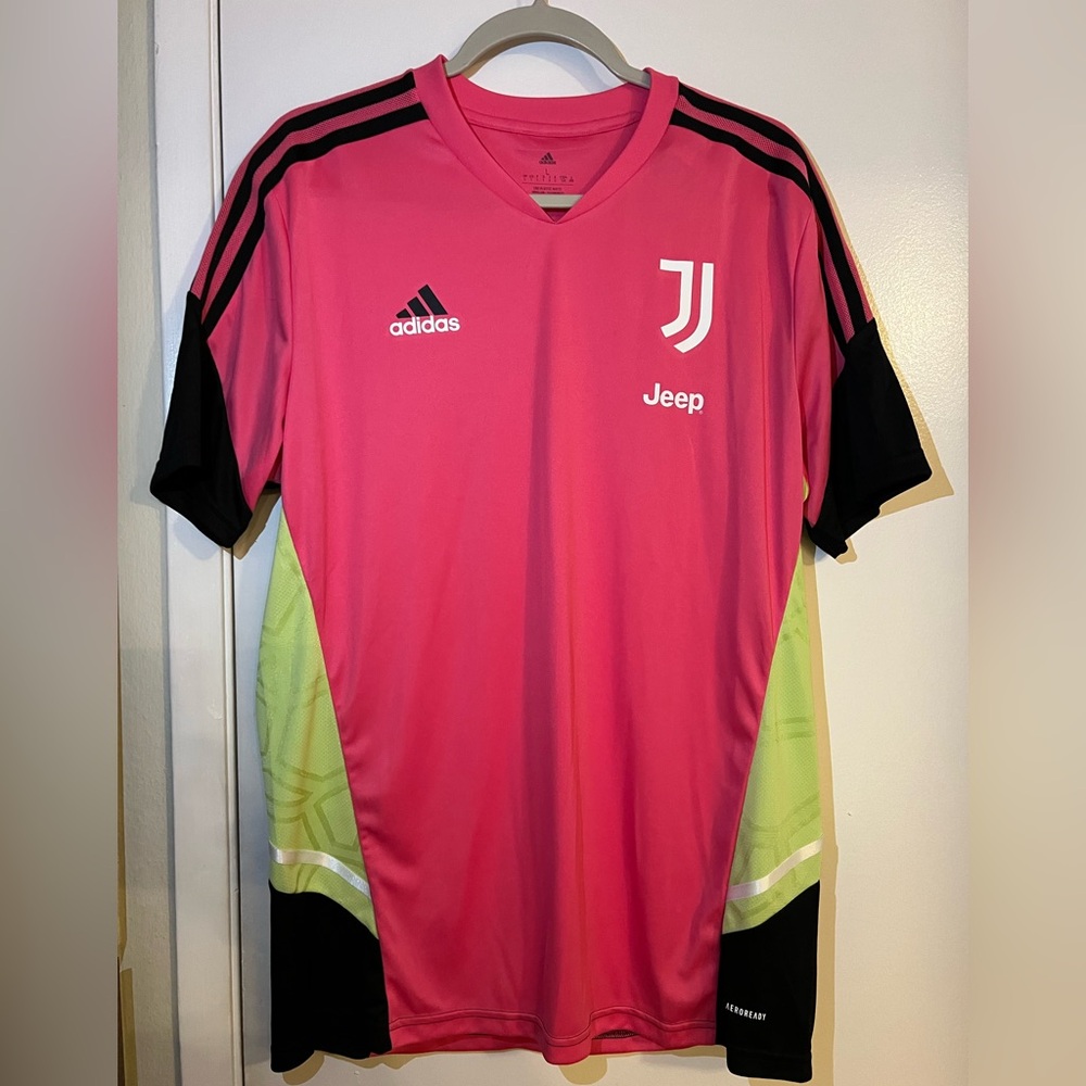 Adidas Pink and Black Soccer Jersey
